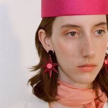 Load image into Gallery viewer, Agnès Grenat Acetate Earrings