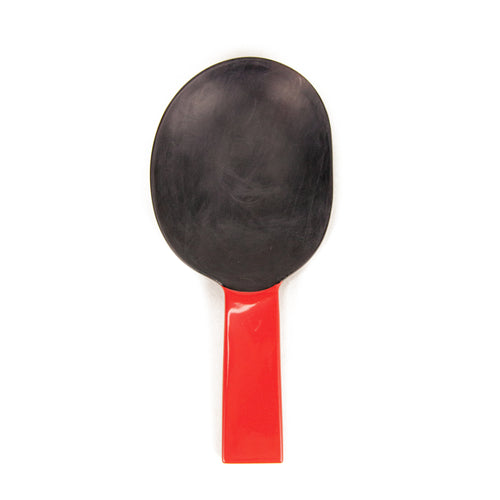 Black Horn With Red Lacquer Rice Spoon