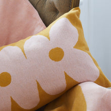 Load image into Gallery viewer, Daisy Brushed Cotton Cushion | Turmeric &amp; Pink