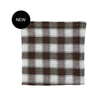 Load image into Gallery viewer, Genova Brown Gingham Linen Napkin
