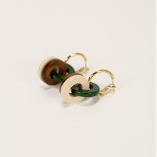 Load image into Gallery viewer, Horn &amp; Green Lacquered 3 Hoop Earrings