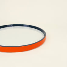Load image into Gallery viewer, Small Round Orange Grey Lacquered Tray
