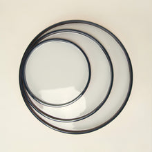 Load image into Gallery viewer, Small Round Orange Grey Lacquered Tray