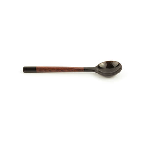Black Horn Teaspoon With Rosewood Handle
