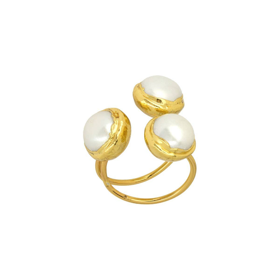 Sonia Three Pearl Cocktail Ring