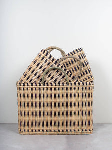 Indigo Woven Reed Small Basket