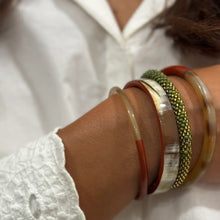 Load image into Gallery viewer, Lacquered Buffalo Horn Bangle - Terracotta