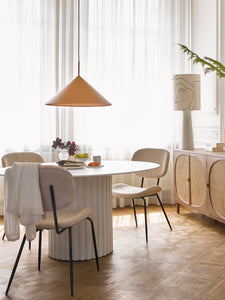 HKliving White Pillar Dining Table Round