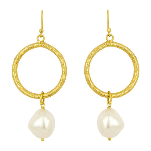 Margot Pearl Hoop Earrings