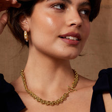 Load image into Gallery viewer, Daphne White Moonstone and Gold Hoop Earrings