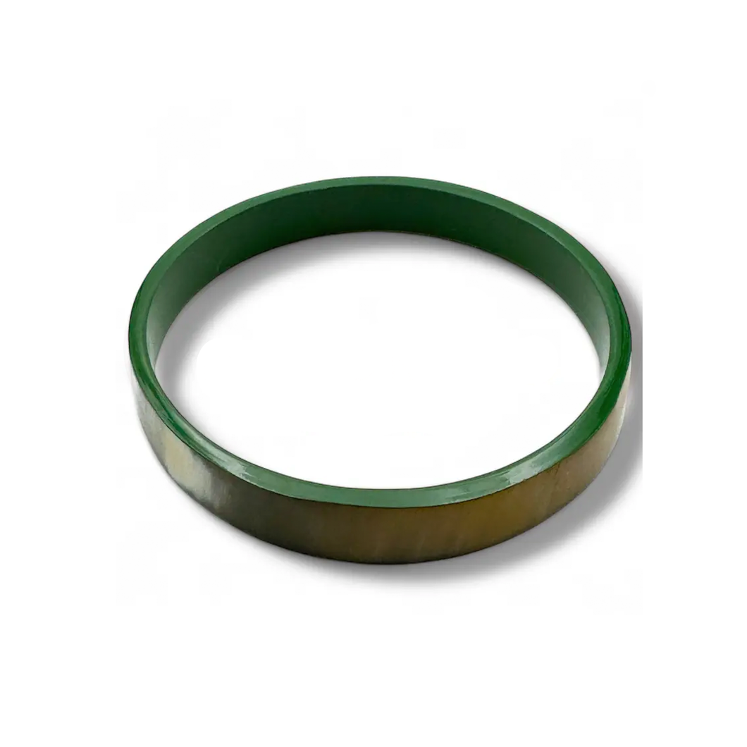 Lacquered Buffalo Horn Bangle - Fir Green