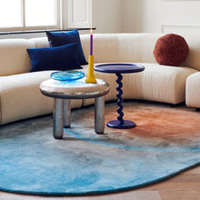 Load image into Gallery viewer, Oval Optical Rug in Light Blue
