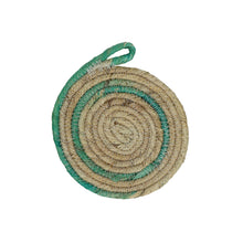 Load image into Gallery viewer, Acqua Swirl Jute Coaster