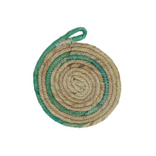 Load image into Gallery viewer, Acqua Swirl Jute Coasters - Set of Four