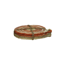 Load image into Gallery viewer, Orange Swirl Jute Individual Coaster