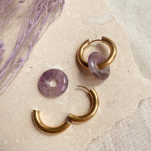 Load image into Gallery viewer, Lilac Hoop Earrings