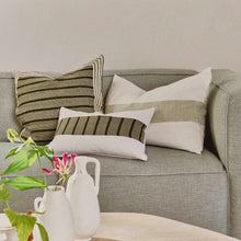 Load image into Gallery viewer, Saint Tropez Linen Square Cushion - Green