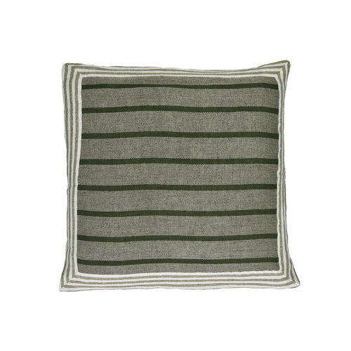 Saint Tropez Linen Square Cushion - Green