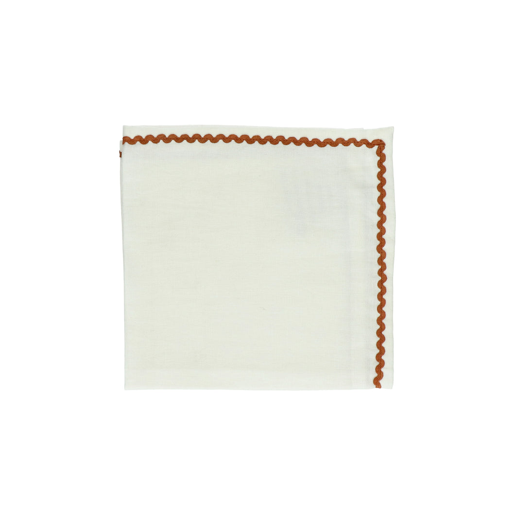 Olive Napkin - Rust Border