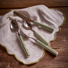 Load image into Gallery viewer, Dali Green Striped Porcelain Cutlery 16 Pcs