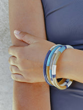 Load image into Gallery viewer, Navy Blue Lacquered Buffalo Horn Bangle