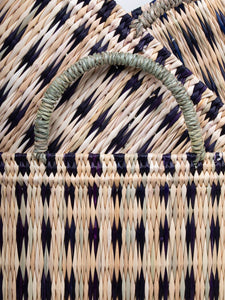 Indigo Woven Reed Small Basket