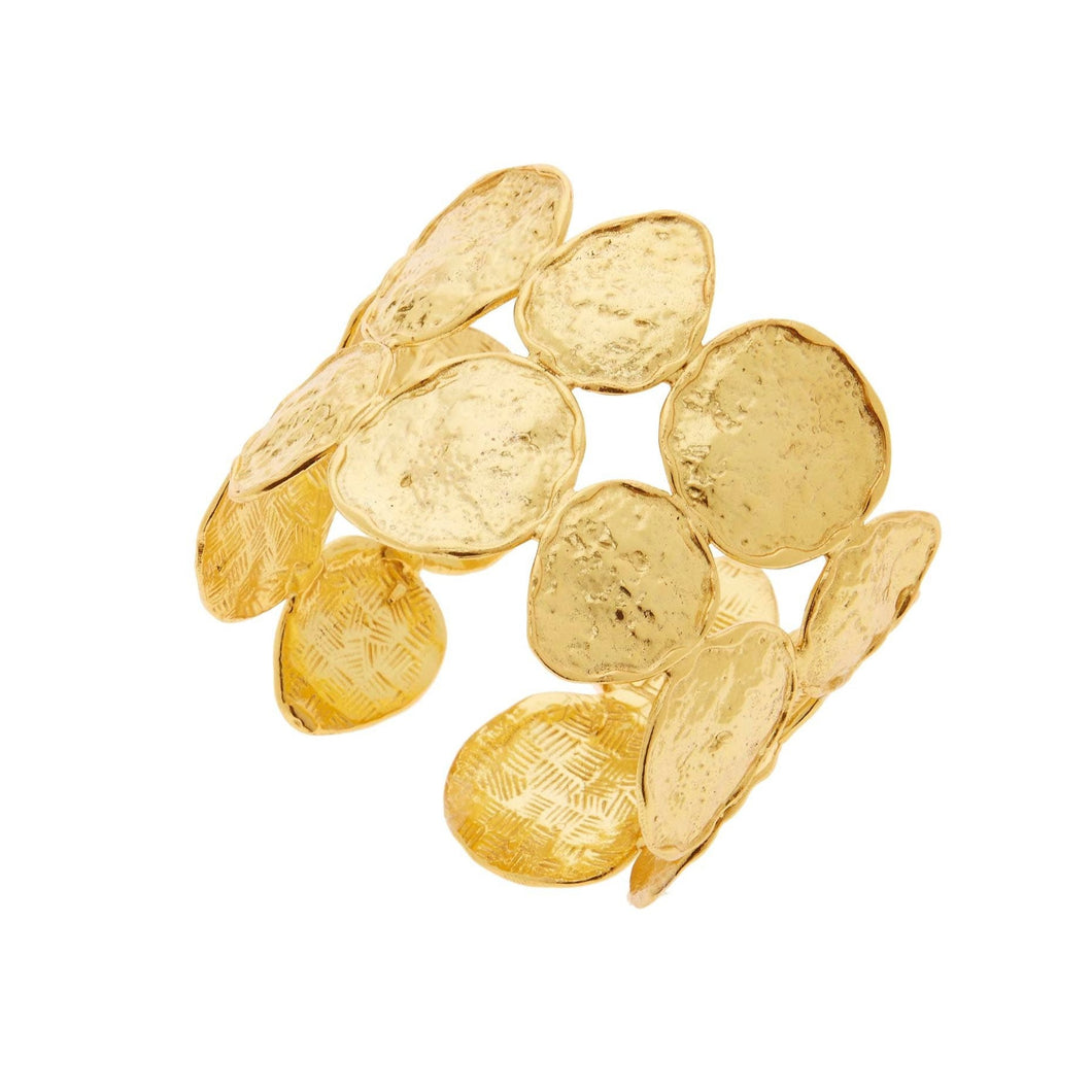 Double Row Gold Coin Cuff