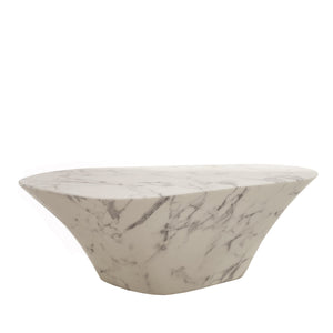 Oval Marble Look Coffee Table