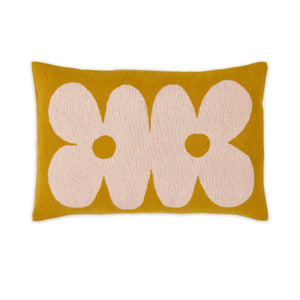 Daisy Brushed Cotton Cushion | Turmeric & Pink