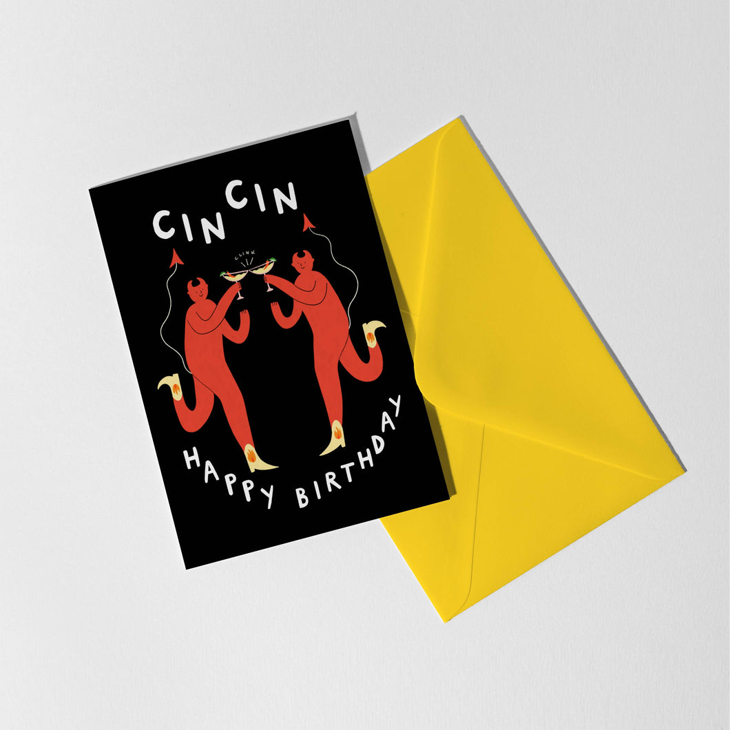 Cin Cin Cocktail Birthday Card