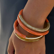Load image into Gallery viewer, Lacquered Buffalo Horn Bangle – Orange