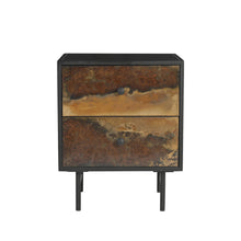 Load image into Gallery viewer, Galaxy Two Drawer Iron Side Table