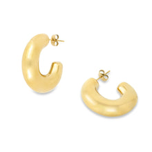 Load image into Gallery viewer, Casey Chunky Gold Hollow Hoop Earrings
