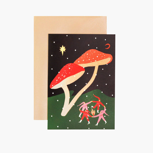 Folky Elves Christmas Card