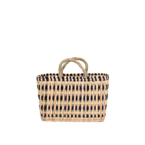 Indigo Woven Reed Small Basket