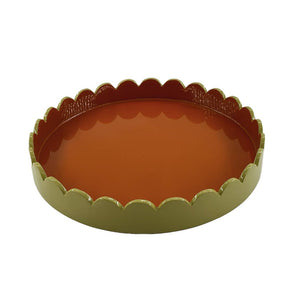 Ochre Round Scalloped Tray