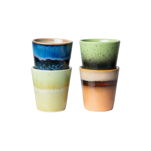 HKliving 70's Ceramic Ristretto Cups - Set of Four