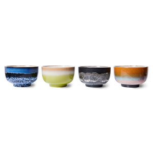 HKliving 70's Groovy Ceramic Noodle Bowls - Set of Four