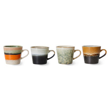 Load image into Gallery viewer, HKliving 70&#39;s Ceramic Verve Cappuccino Mugs - Set of Four