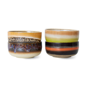 HKliving 70's Ceramic Humus Dessert Bowls - Set of Four