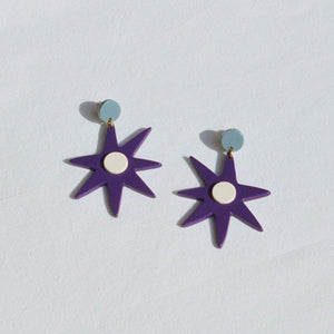 Agnès Purple Acetate Earrings