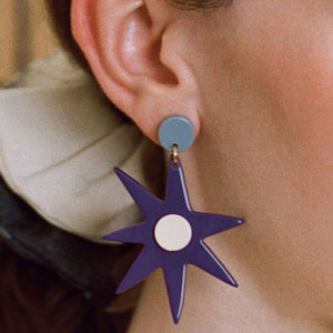 Agnès Purple Acetate Earrings