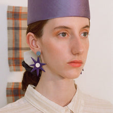 Load image into Gallery viewer, Agnès Purple Acetate Earrings