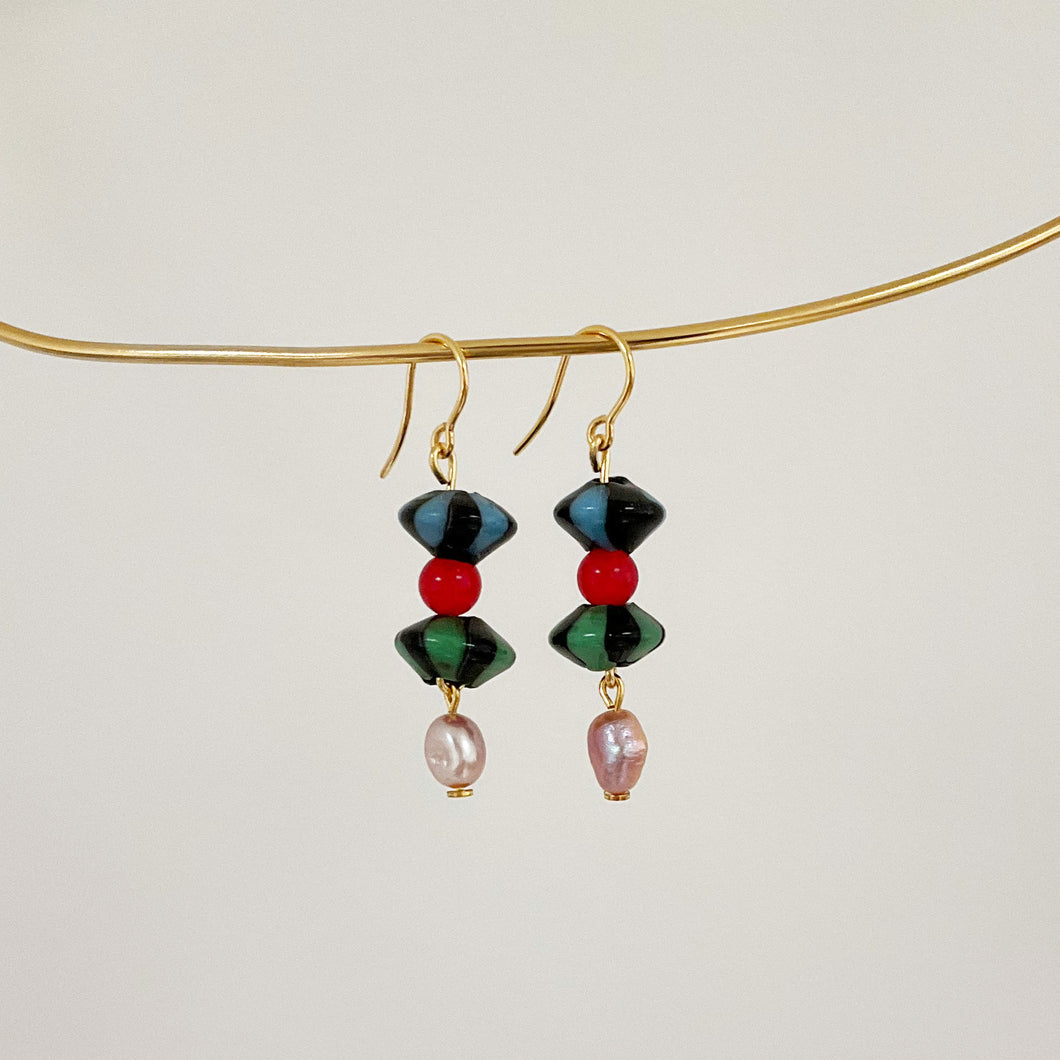 Boucles D’oreilles Striped Crystal Earrings
