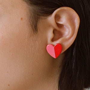 Leonora Pink Heart Earrings