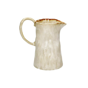 Rustic Style Off-White & Brown Water Pitcher