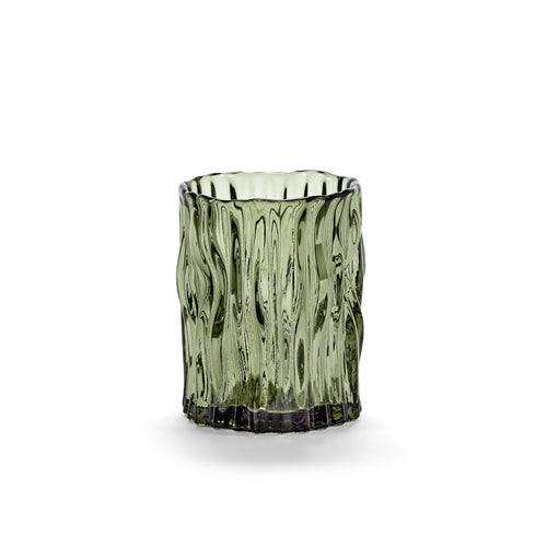 Serax Ribbed Green Glass Vase
