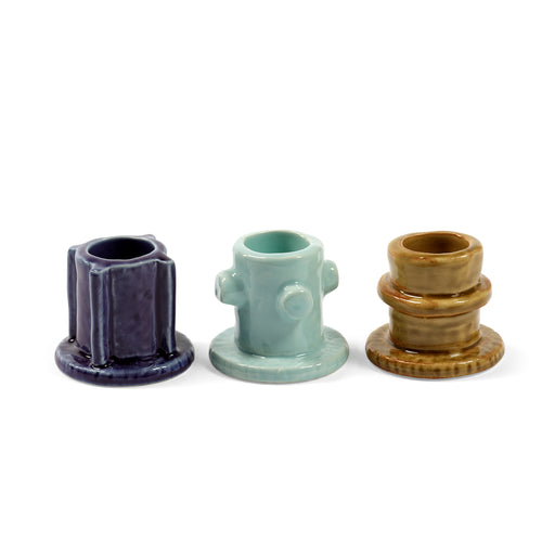 Glazed Molly Candle Holder - Set of 3