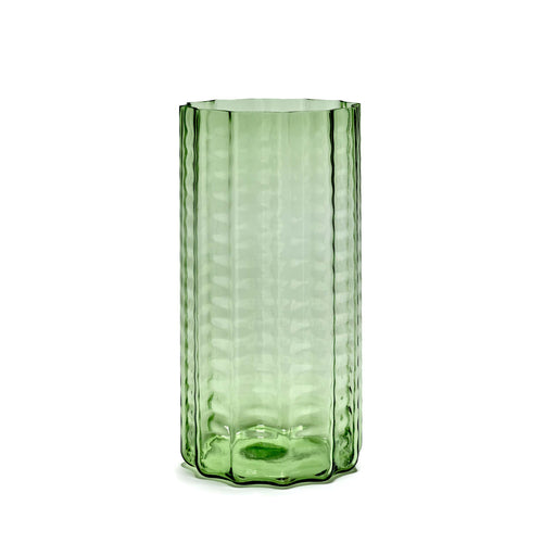 Vase 03 Green Transparent Waves