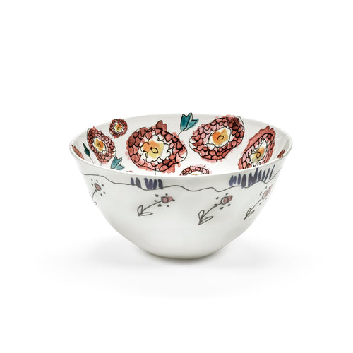 Marni Midnight Flowers Medium Serving Bowl - Anemone Milk